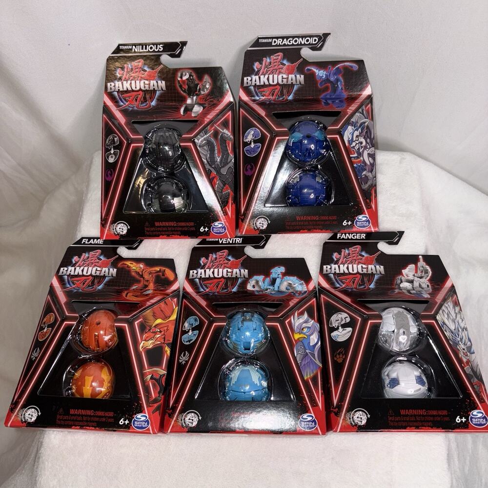 Bakugan Battle Brawlers (5) Generation Titanium Ventri Nillious Dragonoid Flame+
